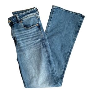 American Eagle Outfitters Women’s Kick Boot Blue Flare Bootcut Jeans Size 12 L